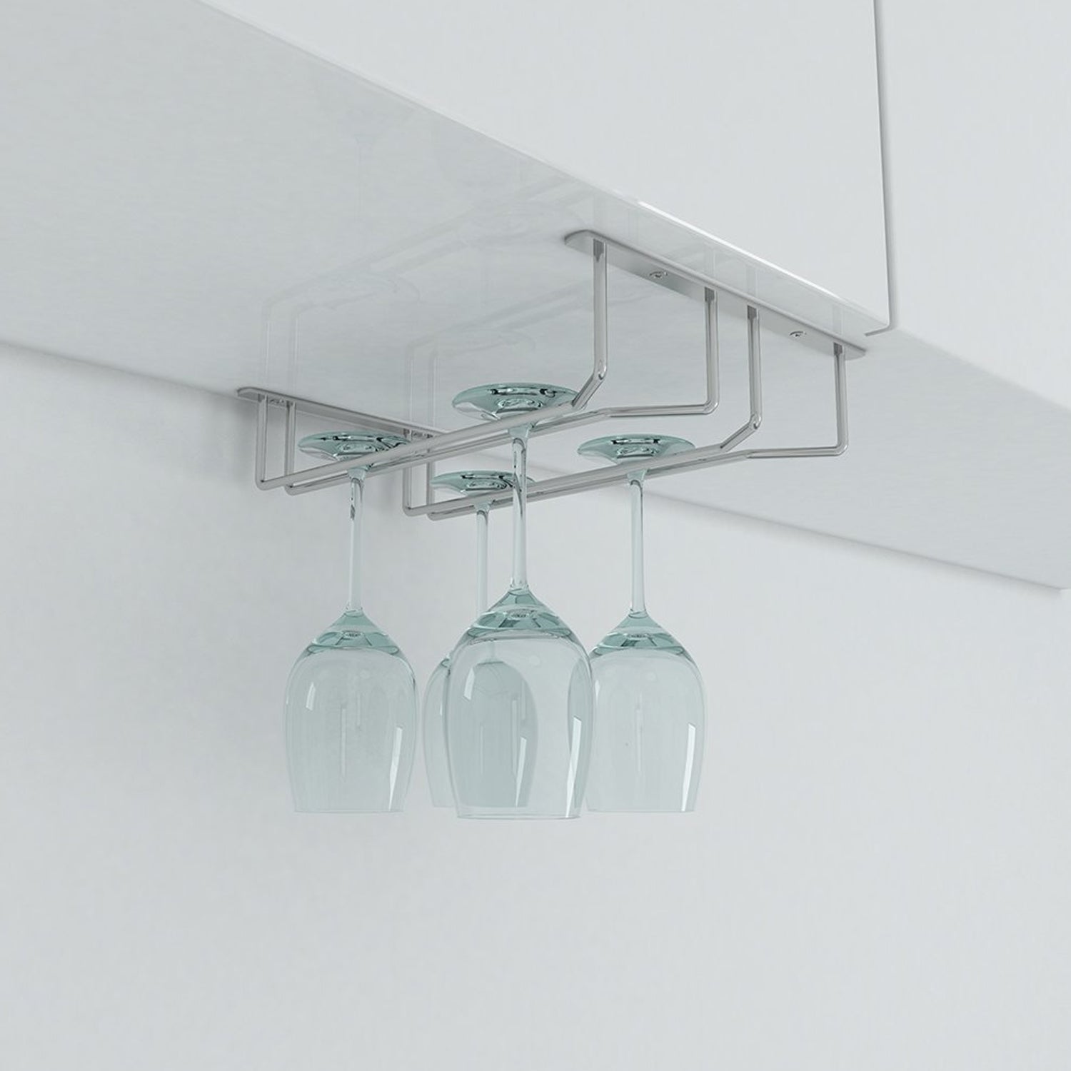 5266 Wine Glass Holder Hanging Drinking Glasses Stemware Rack Under Cabinet Storage Organizer Double Row For Baar & cafes Use DeoDap 5266 Wine Glass Holder Hanging Drinking Glasses Stemware Rack Under Cabinet Storage Organizer Double Row For Baar & cafes Use DeoDap